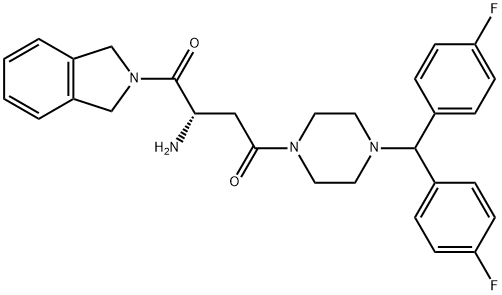 (S)-2-Amino-4-(4-(bis(4-fluorophenyl)methyl)piperazin-1-yl)-1-(isoindolin-2-yl)butane-1,4-dione Structure