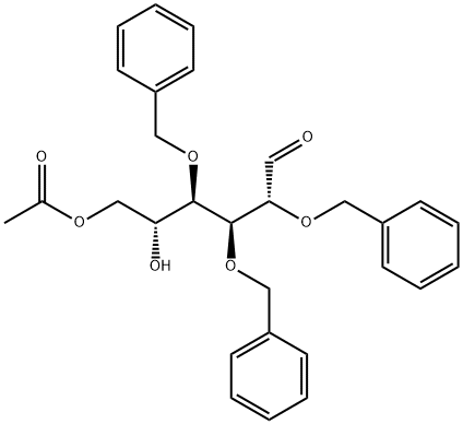 6-O-アセチル-2,3,4-トリ-O-ベンジル-D-グルコピラノース 化学構造式