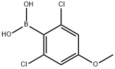 (2,6-二氯-4-甲氧基苯基)硼酸 结构式