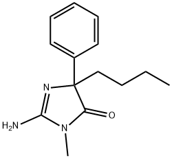 2-Imino-5-butyl-3-methyl-5-phenyl-imidazolidin-4-one Structure