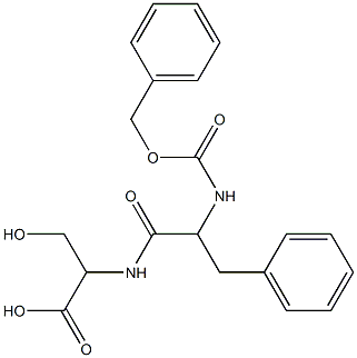 3-hydroxy-2-[(3-phenyl-2-phenylmethoxycarbonylamino-propanoyl)amino]propanoic acid 结构式