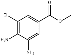 3,4-Diamino-5-chloro-benzoic acid methyl ester, 863886-05-9, 结构式