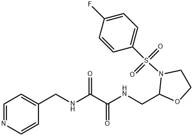 N-[[3-(4-fluorophenyl)sulfonyl-1,3-oxazolidin-2-yl]methyl]-N'-(pyridin-4-ylmethyl)oxamide Structure
