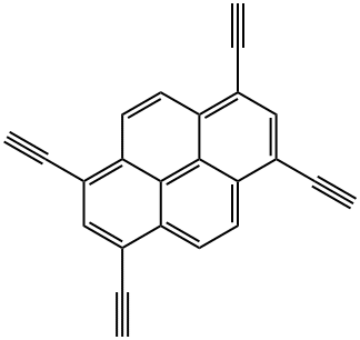 1,3,6,8-テトラエチニルピレン 化学構造式