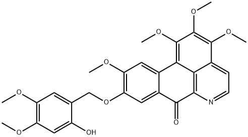 1,2,3,10-Tetramethoxy-9-(2-hydroxy-4,5-dimethoxybenzyloxy)oxoaporphine Structure
