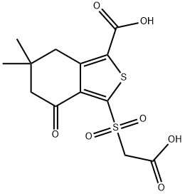 3-carboxymethylsulfonyl-6,6-dimethyl-4-oxo-4,5,6,7-tetrahydrobenzo[c]thiophene-1-carboxylic acid 结构式