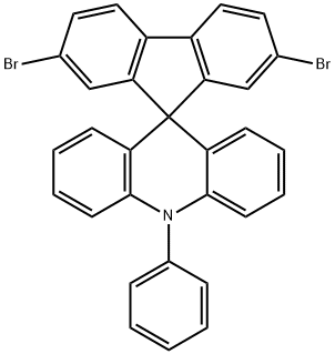 2'7'-二溴-10-苯基-10H-螺[吖啶-9,9'-芴] 结构式