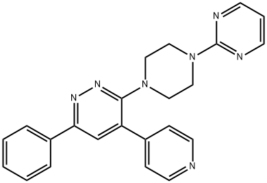 Pyridazine, 6-phenyl-4-(4-pyridinyl)-3-[4-(2-pyrimidinyl)-1-piperazinyl]- Structure