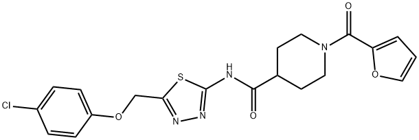 N-{5-[(4-chlorophenoxy)methyl]-1,3,4-thiadiazol-2-yl}-1-(furan-2-ylcarbonyl)piperidine-4-carboxamide Structure