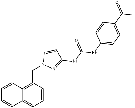 1-(4-acetylphenyl)-3-[1-(naphthalen-1-ylmethyl)pyrazol-3-yl]urea Struktur