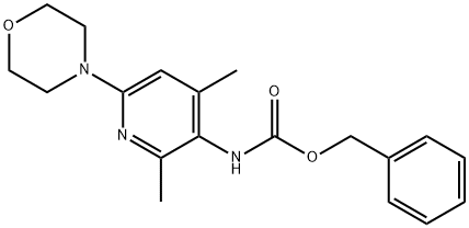 Carbamic acid, N-[2,4-dimethyl-6-(4-morpholinyl)-3-pyridinyl]-, phenylmethyl ester Structure