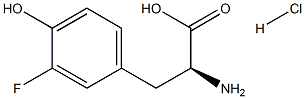 (S)-2-Amino-3-(3-fluoro-4-hydroxyphenyl)propanoic acid hydrochloride 化学構造式