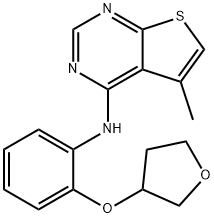 (5-methyl-thieno[2,3-d]pyrimidin-4-yl)-[2-(tetrahydro-furan-3-yloxy)-phenyl]-amine Structure