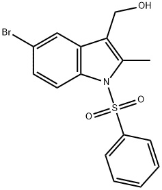 (5-溴-2-甲基-1-(苯基磺酰基)-1H-吲哚-3-基)甲醇, 919295-68-4, 结构式