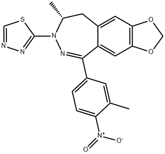(+)-5-(4-amino-3-methylphenyl)-7-(2-thiazolyl)-8,9-dihydro-7H-1,3-dioxolo-[4,5-h][2,3]benzodiazepine Structure
