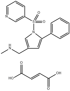 N-methyl-1-(5-phenyl-1-(pyridin-3-ylsulfonyl)-1H-pyrrol-3-yl)methanamine fumarate Structure