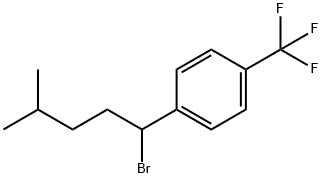 1-(1-bromo-4-methylpentyl)-4-(trifluoromethyl)benzene Struktur
