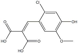 2-(2-chloro-4-hydroxy-5-methoxybenzylidene)malonic acid Struktur