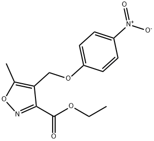 5-甲基-4-((4-硝基苯氧基)甲基)异噁唑-3-羧酸乙酯 结构式