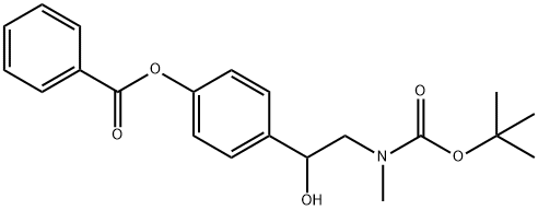 4-(2-((tert-butoxycarbonyl)(methyl)amino)-1-hydroxyethyl)phenyl benzoate Struktur