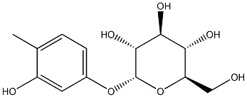 (2R,3R,4S,5S,6R)-2-(3-hydroxy-4-methylphenoxy)-6-(hydroxymethyl)tetrahydro-2H-pyran-3,4,5-triol Struktur