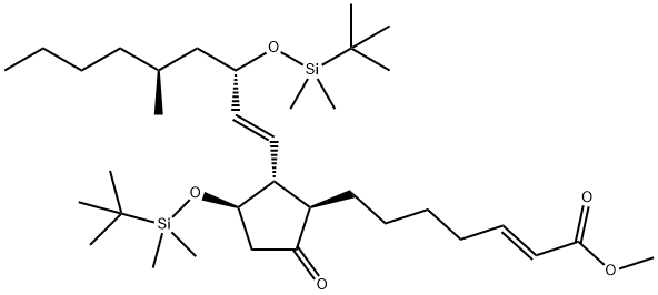 (E)-methyl 7-((1R,2R)-3-((tert-butyldimethylsilyl)oxy)-2-((3S,5S,E)-3-((tert-butyldimethylsilyl)oxy)-5-methylnon-1-en-1-yl)-5-oxocyclopent-3-en-1-yl)hept-2-enoate