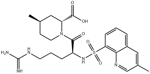 (2R,4R)-4-methyl-1-(((3-methylquinolin-8-yl)sulfonyl)-L-arginyl)piperidine-2-carboxylic acid Structure