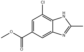4-氯-2-甲基-1H-苯并[D]咪唑-6-羧酸甲酯 结构式