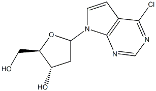 4-Chloro-7-(2-deoxy--D-ribofuranosyl)-7H-pyrrolo[2,3-d]-pyrimidine Struktur