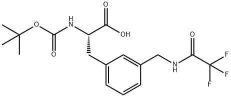 (S)-2-((tert-butoxycarbonyl)amino)-3-(3-((2,2,2-trifluoroacetamido)methyl)phenyl)propanoic acid Structure