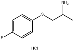 1-((4-fluorophenyl)thio)propan-2-amine hydrochloride 化学構造式