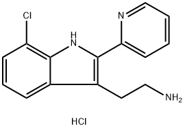 2-[7-chloro-2-(pyridin-2-yl)-1H-indol-3-yl]ethan-1-amine hydrochloride Struktur