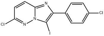 6-クロロ-2-(4-クロロフェニル)-3-ヨードイミダゾ[1,2-B]ピリダジン 化学構造式