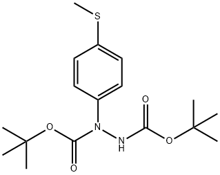 N,N'-bis-(t-butoxycarbonyl)-4-(methylthio)phenylhydrazine Struktur