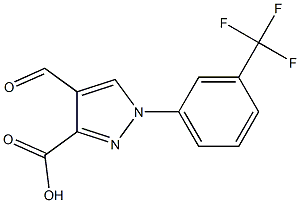 4-formyl-1-(3-(trifluoromethyl)phenyl)-1H-pyrazole-3-carboxylic acid Structure