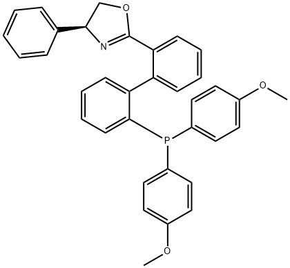 (S)-2-(2'-(双(4-甲氧基苯基)膦基)-[1,1'-联苯]-2-基)-4-苯基-4,5-二氢噁唑 结构式
