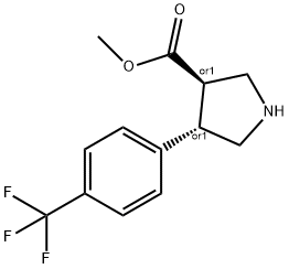 (3S,4R)-4-(4-(三氟甲基)苯基)吡咯烷-3-羧酸甲酯 结构式