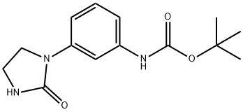 [3-(2-oxo-imidazolidin-1-yl)-phenyl]-carbamic acid tert-butyl ester 化学構造式