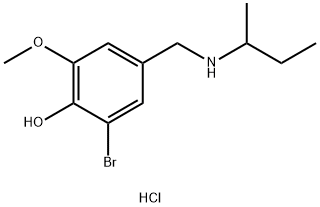 2-bromo-4-{[(butan-2-yl)amino]methyl}-6-methoxyphenol hydrochloride Struktur