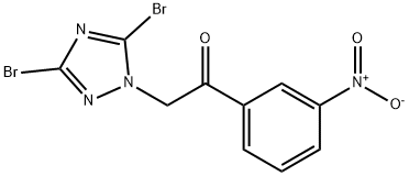 2-(3,5-dibromo-1H-1,2,4-triazol-1-yl)-1-(3-nitrophenyl)ethan-1-one Struktur
