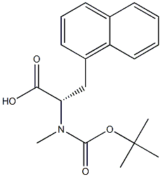 (S)-2-((叔丁氧基羰基)(甲基)氨基)-3-(萘-1-基)丙酸, 125157-62-2, 结构式