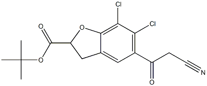 tert-butyl 6,7-dichloro-5-cyanoacetyl-2,3-dihydro-2-benzofurancarboxylate,126200-50-8,结构式