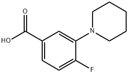 4-fluoro-3-(piperidin-1-yl)benzoic acid Struktur