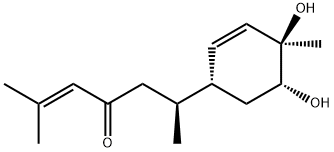 2-Hepten-4-one,6-[(1R,4R,5R)-4,5-dihydroxy-4-methyl-2-cyclohexen-1-yl]-2-methyl-, (6S)- Structure