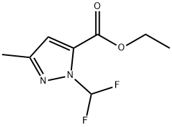 1-(二氟甲基)-3-甲基-1H-吡唑-5-羧酸乙酯 结构式