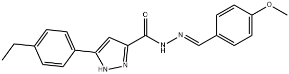 (E)-3-(4-ethylphenyl)-N-(4-methoxybenzylidene)-1H-pyrazole-5-carbohydrazide Struktur