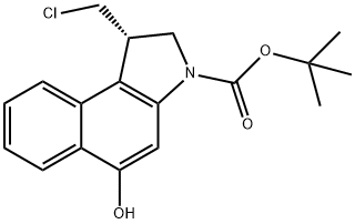 (S)-1-(氯甲基)-5-羟基-1,2-二氢-3H-苯并[E]吲哚-3-羧酸叔丁酯 结构式