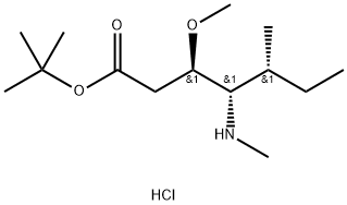 (3R,4S,5R)-3-甲氧基-5-甲基-4-(甲基氨基)庚酸乙酯盐酸盐 结构式