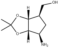 (3aR,4R,6R,6aS)-6-Aminotetrahydro-2,2-dimethyl-4H-cyclopenta-1,3-dioxole-4-methanol, 132342-52-0, 结构式