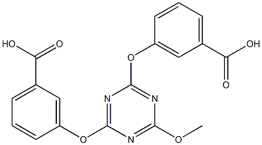 Benzoic acid, 3,3'-[(6-methoxy-1,3,5-triazine-2,4-diyl)bis(oxy)]bis- Structure